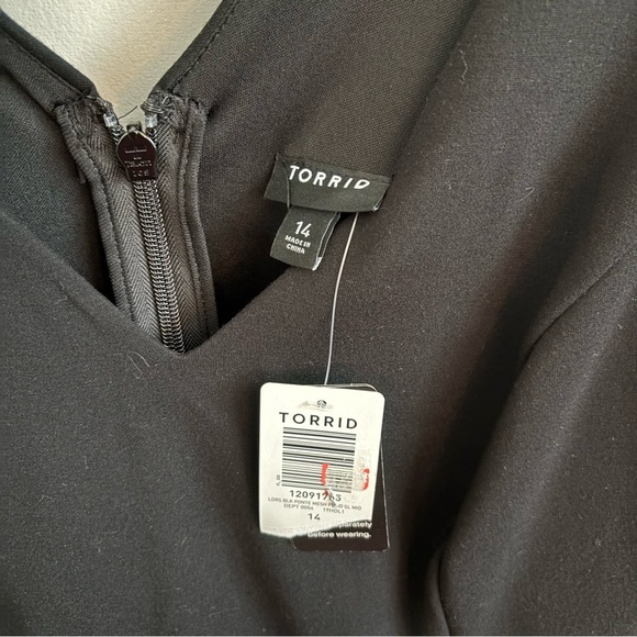 Torrid Dress Black Whimsigoth Fairy Grunge Sz 14 Mesh Plaid Midi Flowy Babydoll - Picture 5 of 10